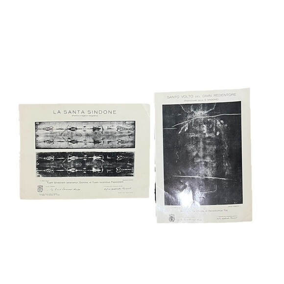 Shroud of Turin Holy Face of Jesus 8.5” X 11” Photo Print Set Of 2 From Italy - Picture 1 of 8